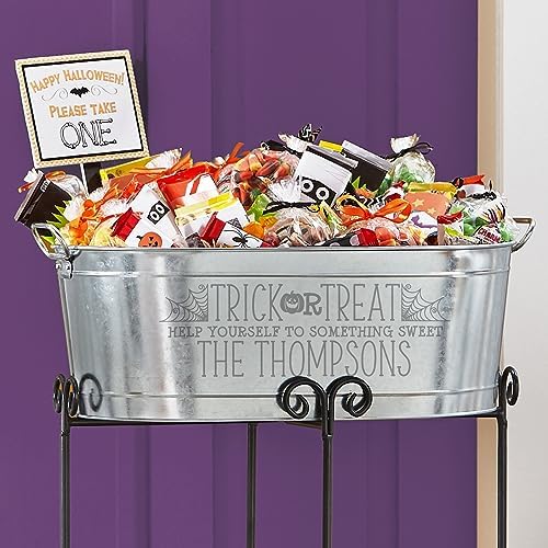 Let's Make Memories Personalized Beverage Tub - Trick or Treat Candy Bowl - Halloween Party Décor - Trick or Treat