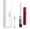 IONIC KISS IONPA DM Red Compact Ionic Power Electric Toothbrush with Travel Cap, Brushing Timer, 2 Modes, 2 Soft Extended Filament Brush Heads Made in Japan, KISS You Outdoor, Camping, DM-011RD