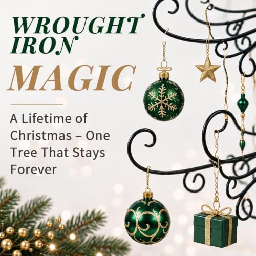 Karl Home 6 ft Wrought Iron Bow-Top Ornament Display Tree, Black