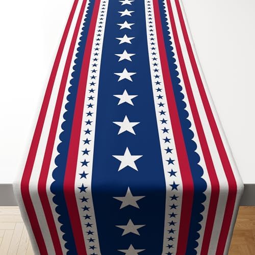 OHOME 4th of July Decorations - Patriotic USA Stars Table Runner for Home | Memorial Day Decorations - Fourth of July Accessories Decor Party Supplies Indoor Outdoor - 250 Anniversary USA Merchandise