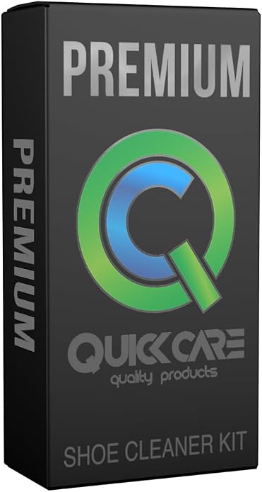 QuickCare Premium Shoe Cleaner with Conditioner, Brush & Sponge, Ultimate Cleaning Shoes Kit for Sneakers, Leather, Suede, Canvas, Mesh, Shoe Care Set, Foam Touch-Up Solution, 8 oz