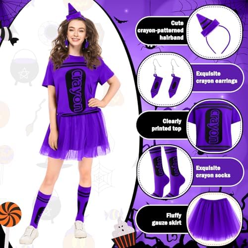7 Pcs Crayon Costume Set for Adults Women