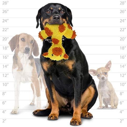 MIGHTY Tuffy Microfiber Medium Ball Giraffe Dog Toy | Ultra Durable Plush Toy with Multiple Layers & Reinforced Seams , Washable and Floats , Mighty® Construction