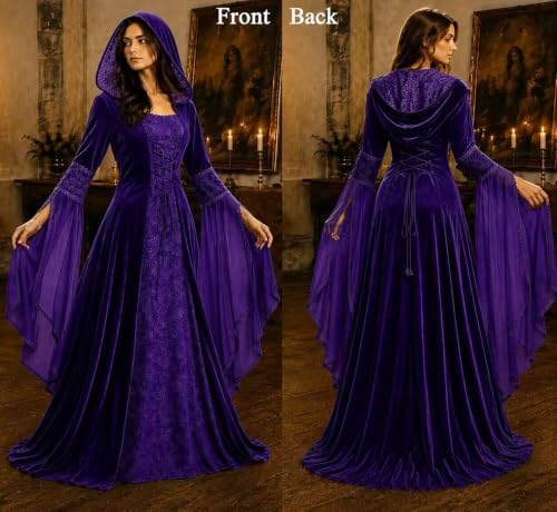 Women Deluxe Witch Dress Renaissance Vampire Halloween Costume