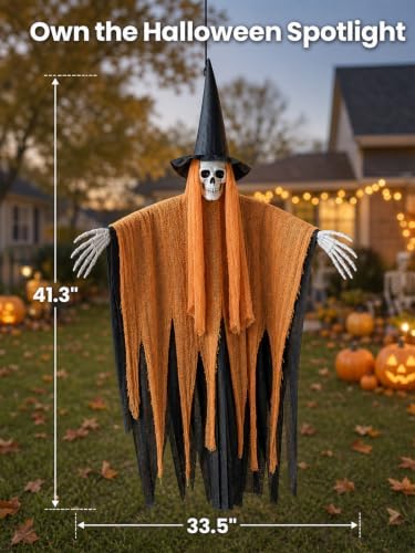 Bearhug Halloween Hanging Ghost Decorations, 3 Pack Scary Reaper Decor