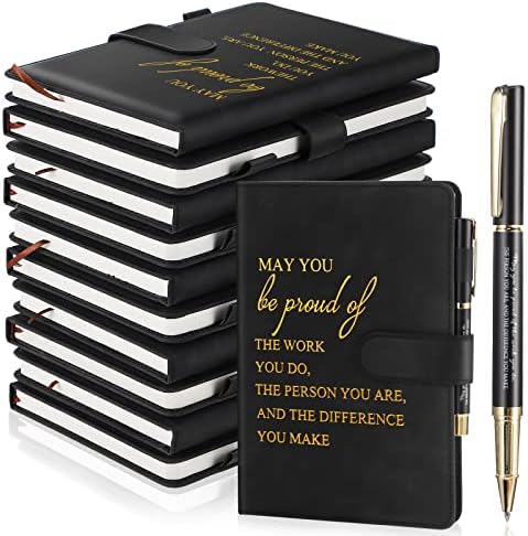 Kosiz 20 Pcs Employee Appreciation Gift Bulk Notebook Pen, Black, Proud