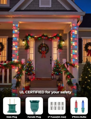 Multi-Colored Christmas Lights, 60FT 300 Count Incandescent Mini String Lights, Connectable Waterproof Fairy Light Christmas Decorations for Indoor Outdoor Xmas Tree Garland Garden Patio Party Decor