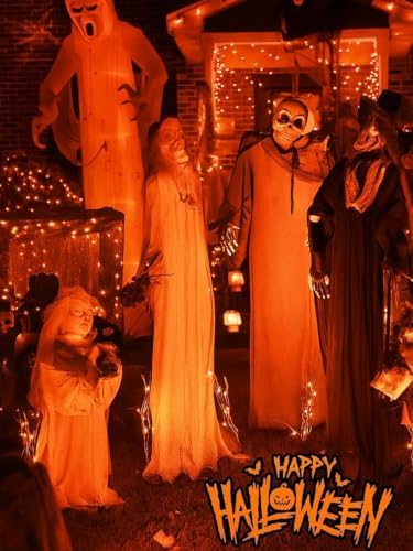 2 Pack 200 LED Battery Operated Halloween Lights, String Lights 8 Modes