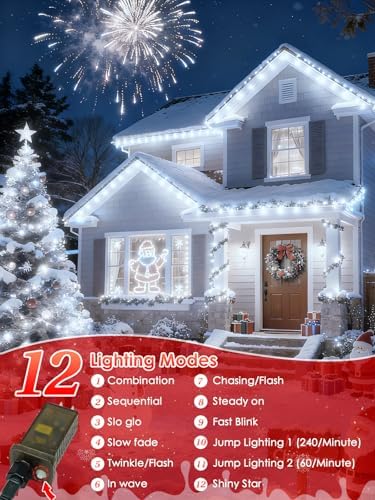 OZS Connectable 2PK 400LED, 164FT Christmas String Lights with Remote