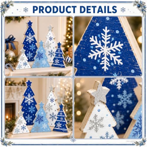 Christmas Decorations Indoor, 5pcs Blue Christmas Tree Home Decor