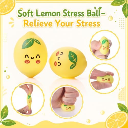Thenshop 20 Pcs Lemon Balls Yellow Fruit Soft Relief Decor