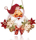 Christmas Decorations Christmas Hanging Wooden Sign - Vintage Style Santa Claus Welcome Sign for Front Door Xmas Wall Hanging Decor for Indoor Outdoor Christmas Party Supplies