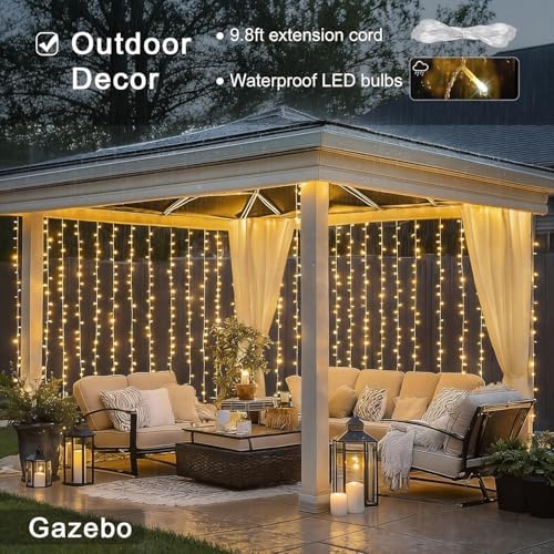 JMEXSUSS 900 LED Curtain Lights, Outdoor String Lights Indoor, 9.5x29.5ft