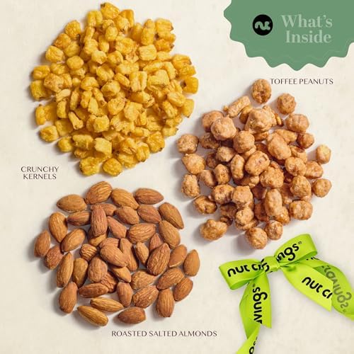 NUT CRAVINGS - Mixed Nuts Acrylic Tower Gift Basket (3 Tier Assortment)
