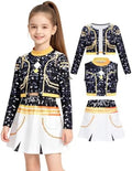 Pop Singer Costume Kids Girls Golden Halloween Costumes with Accessories