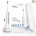 Sonic Electric Toothbrush for Adults, Rechargeable Power Toothbrush with 5 Replacement Heads, Travel Case, 3 Modes, 2 Minute Timer, IPX7 Waterproof Cordless Electric Toothbrush | White