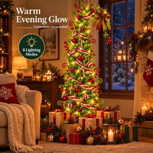 5Ft Whimsical Christmas Tree, Bendable Lime Green Artificial Christmas Tree