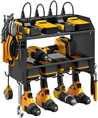 CCCEI Wall Mount Modular Tool Charging Organizer, Black, 2 Pack, 3 Tier.