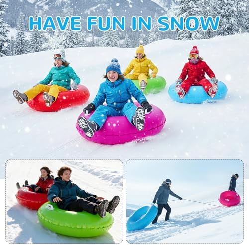 Shappy 4 Pack Inflatable Snow Tubes Heavy Duty