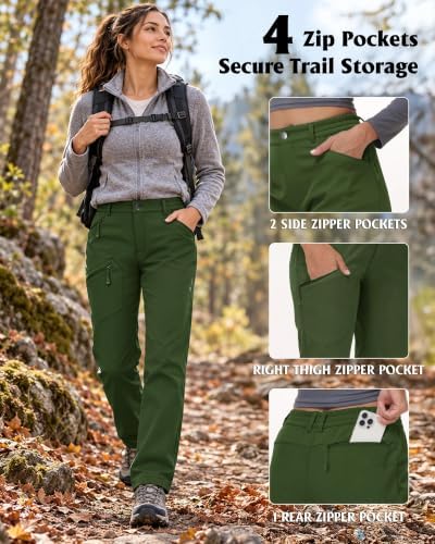 Women's Fleece-Lined Softshell Hiking Pants
