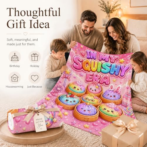 60" x 80" Kids Teens Blankets Gift for Girls, Cute Dumpling Throw Blankets