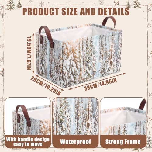 CHENGU 6 Pack Christmas Storage Bins Collapsible Rustic Christmas Baskets