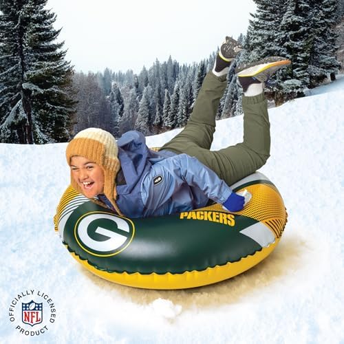 Big Mouth Inc NFL Snow Tube, Heavy Duty Inflatable Snow Sled for Winter Tubing, Ride-On Snow Tube with Handles for Kids and Adults, Outdoor Winter Fun and Football Fan Gifts