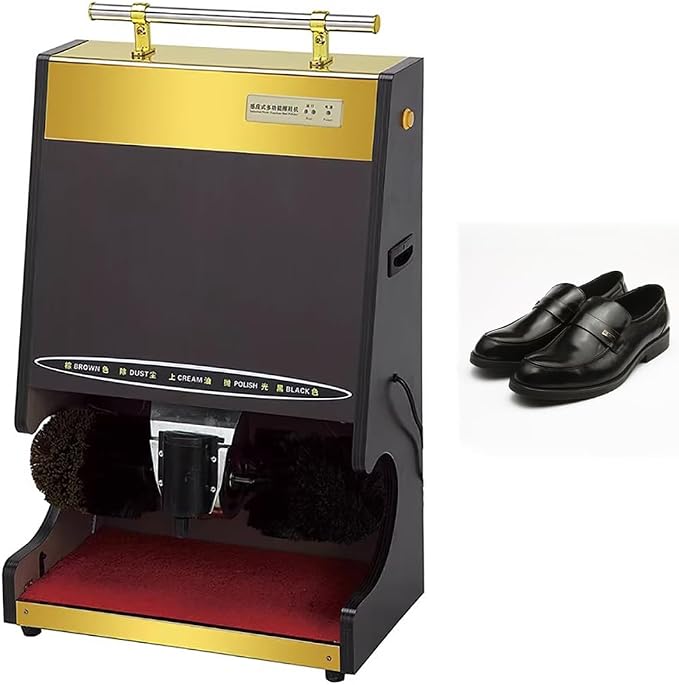Heavy Duty Shoe Polisher Machine, Commercial Induction Shoe Polishing Machine, Public Electric Shoe Cleaner & Polisher, Electric Shoe Polisher Plug-In Shoe Buffer with Polish Box,L