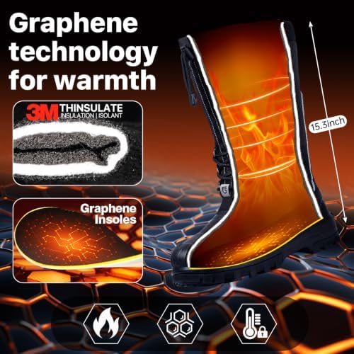 FREE SOLDIER Men's Ice-grip Winter Snow Boots, Lite and Tall