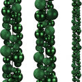 2 Pcs 6 ft Christmas Ball Ornament Garland, Dark Green