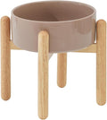 Havniva Elevated Dog Bowls Ceramic Dog Bowls with Stand, Dog Food Bowl | 8.3” Raised Dog Bowls with Non-Slip Wood Stand, Dog Food and Water Bowl Set, Dog Feeding Bowls for Large Dogs