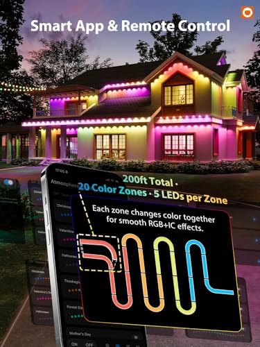 addlon Permanent Outdoor Lights, Smart RGB+IC LED Lights for House Outdoor