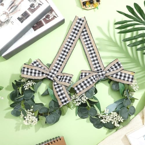 Syhood 2 Pcs 9 Inch Mini Artificial Eucalyptus Wreaths