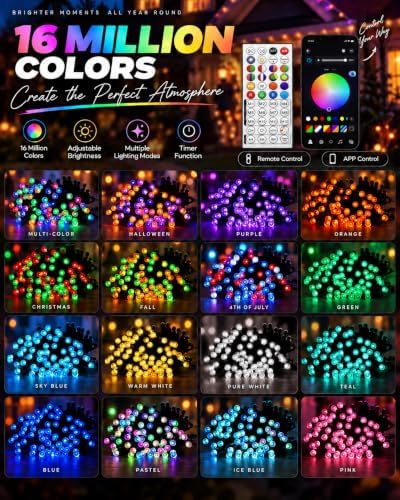 1Pack 600LED Smart Color Changing String Lights Halloween Lights App Remote