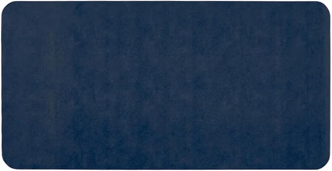 TYUU Bathroom Mat Quick Dry, Bathroom Rugs Non Slip Washable Thin Absorbent Bath Mat Fits Under Door Bathroom Floor Mat Perfect for Bath, Shower, or Sink 24"x48" Navy Blue