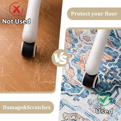 chakme Office Chair Mat for Hardwood Floor, 48"x36" Easy Glide Computer Desk Mat Protector for Rolling Chair Under Desk Rug Nonslip Backing, Machine Wash, (Boho)