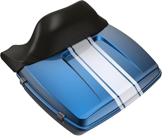 Advanblack Road Glide Tour Trunk Pack Fast Johnnie King Tour Trunk Pack Luggage +Wrap-Around Backrest Pad for '97-'25 Harley Touring Road King Street Glide Electra Glide CVO models
