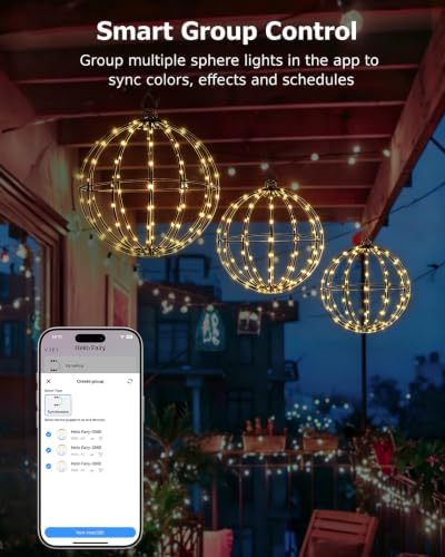 Smart Christmas Ball Lights, 13" & 11" Outdoor Hanging Christmas Decoration