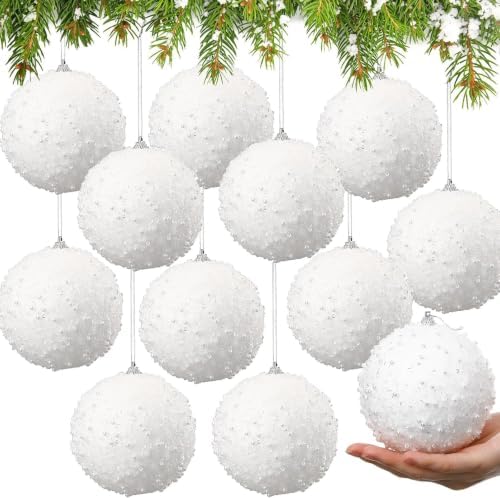 Lyrow 24 Pcs 2.36" Christmas Ball, Champagne Gold,Silver