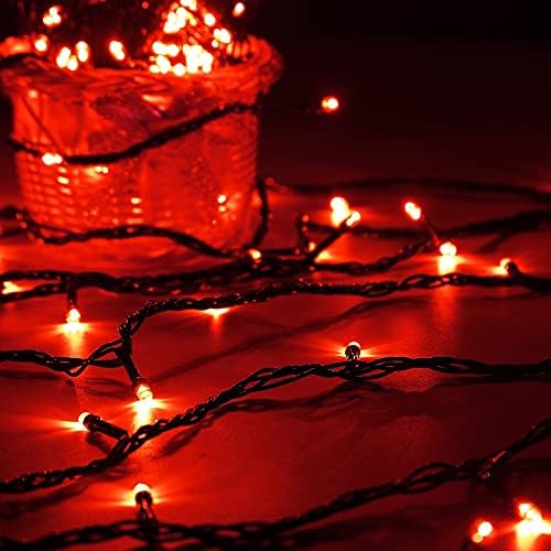OZS Connectable 2-Pack 164Ft 400LED Christmas String Lights, Red