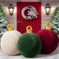 3 Pcs 32 Inch Velvet Christmas Inflatable Balls, Burgundy, Green, Beige