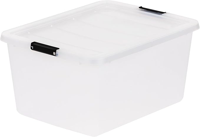 IRIS USA 6-Pack High-Capacity Clip Box with Latching Lids, 32 Quart Craft Storage Bins, Art & Writing Supply Containers for Home, Office & Classroom Organization
