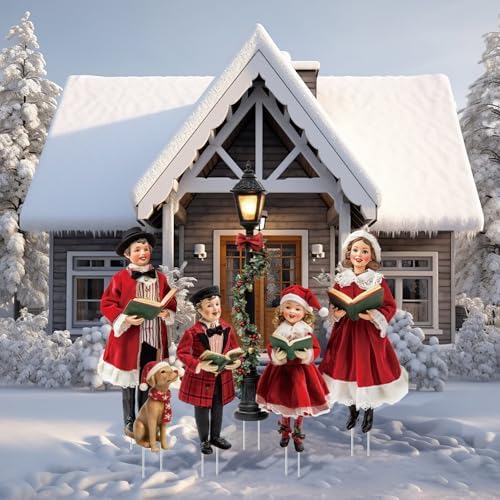 Leinuosen Christmas Family Carolers Yard Signs with Stakes