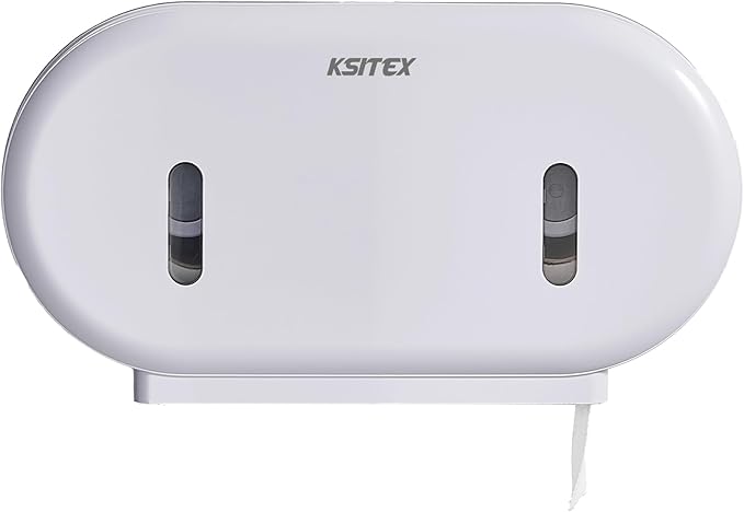 Twin Jumbo Roll Toilet Paper Dispenser, Commercial 9” Double Toilet Paper Holder Wall Mount, Industrial Tissue Dispenser with Key Lock, Tissue Holder with Dual Dispenser for Bathroom