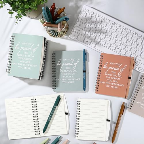 Honoson 50 Sets/100 Pcs Employee Notebook Pen Gifts, Novel Color