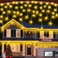 612 LED 60ft Christmas Lights with 136 Drops, 12 Lighting Modes Warm White Christmas Decoration Twinkling Lights Dimmable, Timer Outdoor Waterproof Fairy Lights for Indoor Garden House Eaves Roof