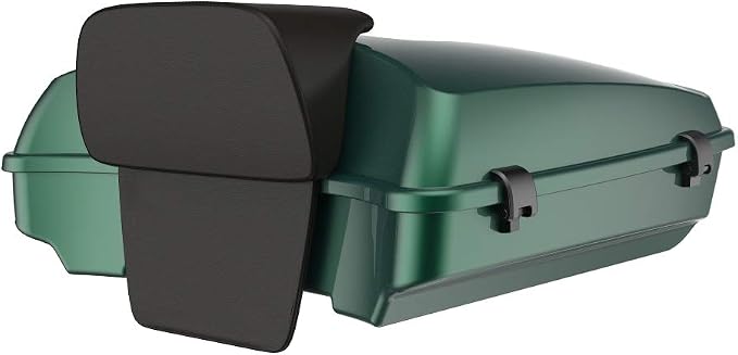 Advanblack Road Glide Tour Trunk Pack Deep Jade Pearl Razor Tour Trunk Pack Backrest Pad for '97-'25 Harley Touring Road King Street Glide Electra Glide CVO Models