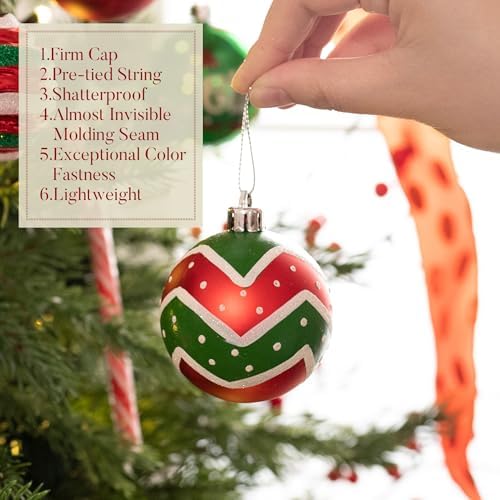 Valery Madelyn 30ct Christmas Ball Ornaments Tree Decorations Set 2.36 Inch
