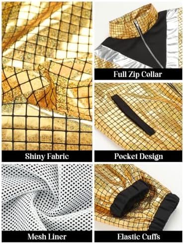 SOMSOC 80s 90s Hip-Hop Tracksuit Costume Set for Men Halloween Party