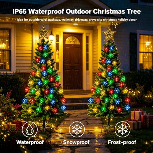4FT 100LED Solar Christmas Tree for Outdoor Christmas Decorations